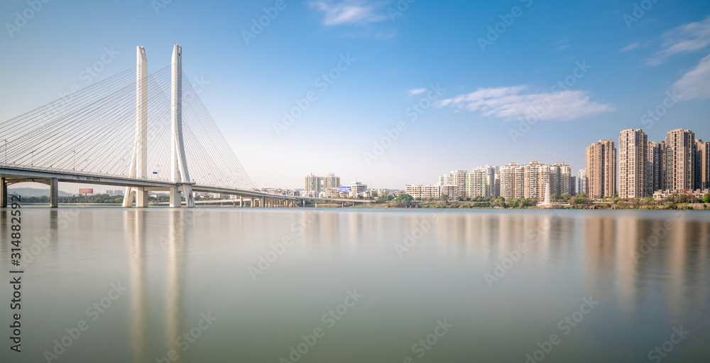 Urban architecture of Hesheng bridge in Huizhou, China