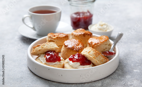 scones on a white plate