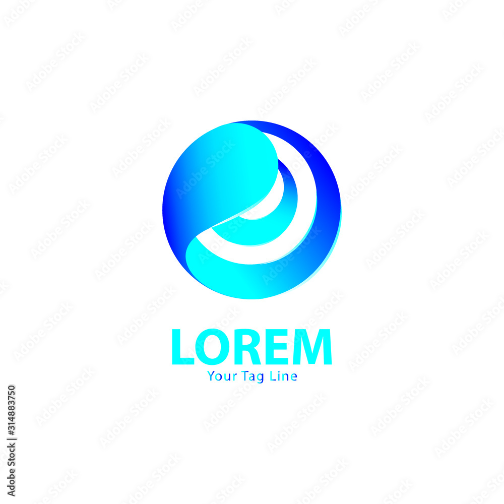 circle blue energy logo design template
