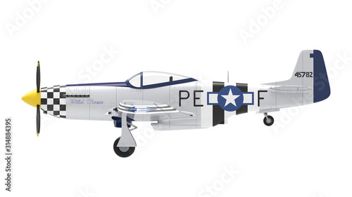 Fototapeta Naklejka Na Ścianę i Meble -  3d rendering of a world war two airplane isolated on white background