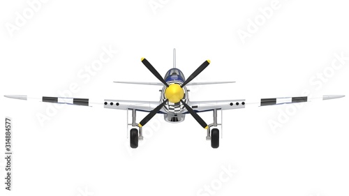 3d rendering of a world war two airplane isolated on white background photo