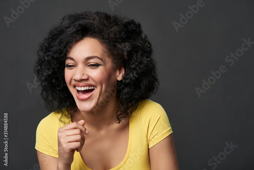 Happy woman laughing