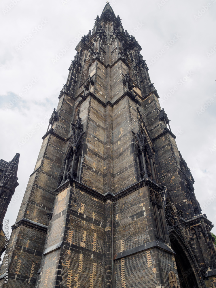 The Gothic Revival Church of St. Nicholas (St.-Nikolai-Kirche) in Hamburg, Germany