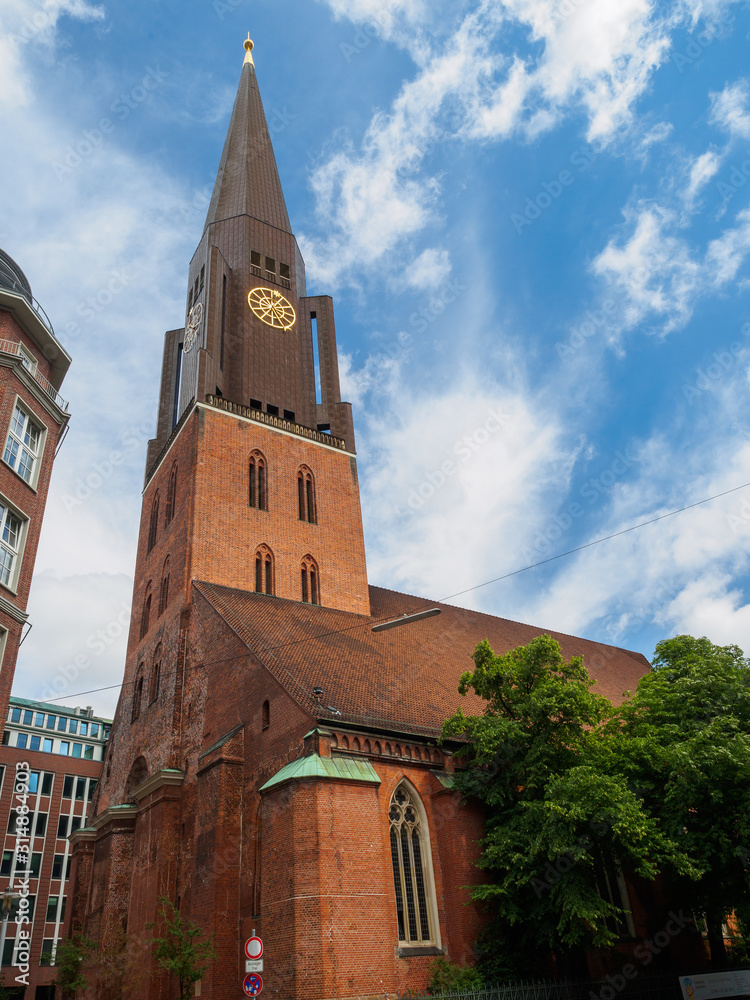 Hauptkirche St Petri (St Peter Church) aka Petrikirche in Hamburg, Germany