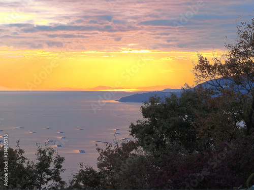 万葉岬の夕景　播磨灘の夕景