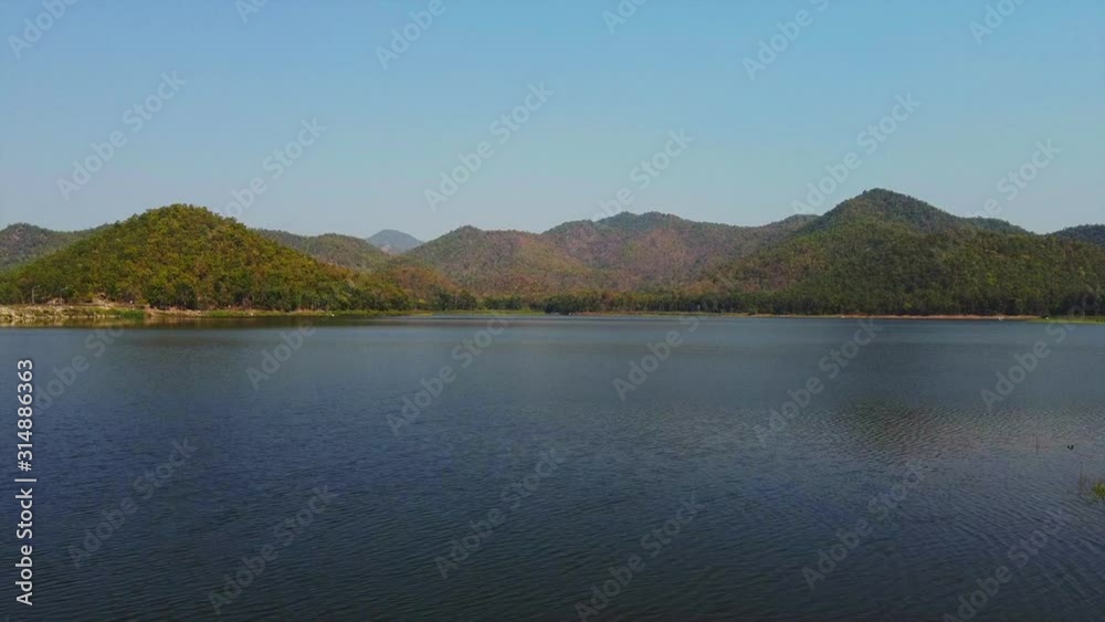 Lake and mountains view drone Lake and mountains view drone