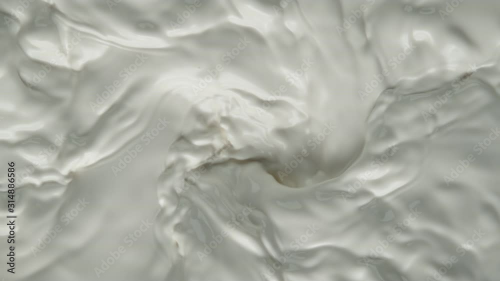 Super Slow Motion Shot of Fresh Milk Vortex at 1000 fps.