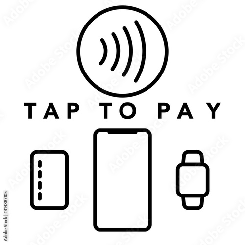 contactless payment icon card phone watch vector