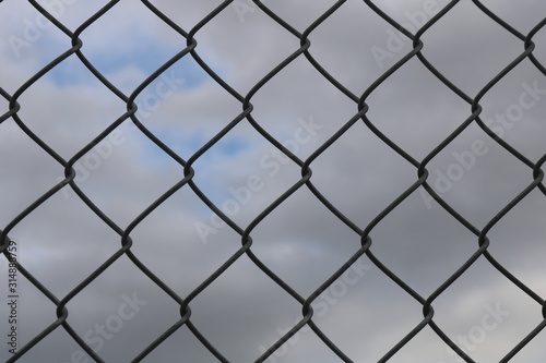 Metal Fence With Sky Chain Link Mesh