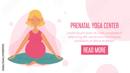 Prenatal yoga center advertising on the web banner