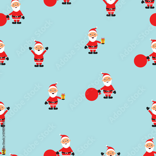 Christmas background with Santa Claus repetitive pattern