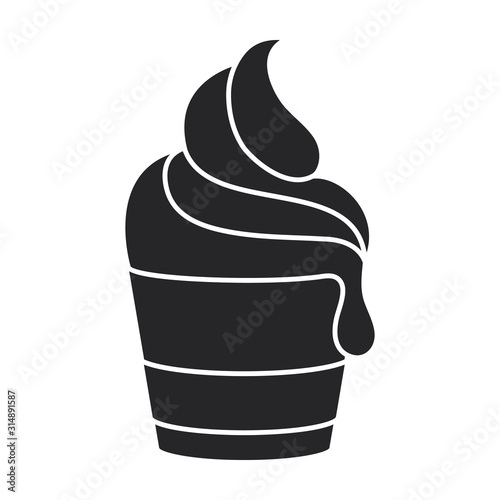 Ice cream vector icon.Black vector icon isolated on white background ice cream .