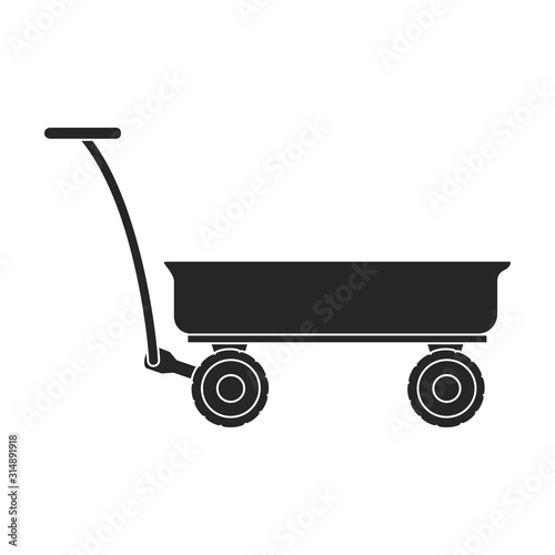 Garden cart vector icon.Black vector icon isolated on white background garden cart .