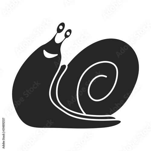 Snail vector icon.Black vector icon isolated on white background snail .