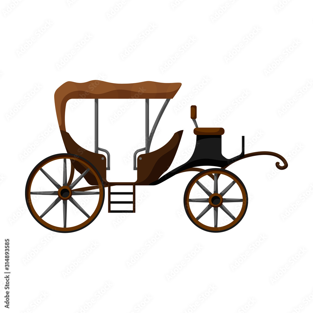 Fototapeta premium Vintage carriage vector icon.Cartoon vector icon vintage carriage isolated on white background .