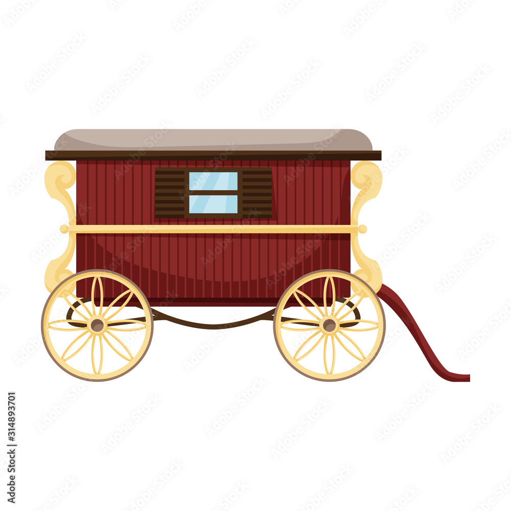 Vintage carriage vector icon.Cartoon vector icon vintage carriage isolated on white background .