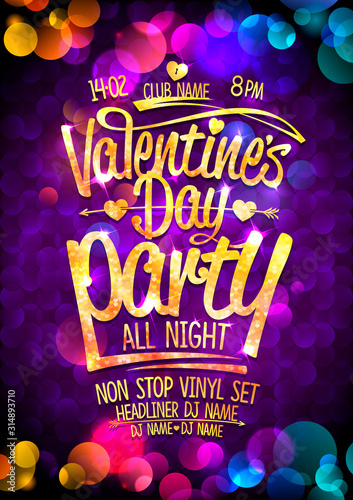 Valentine's day party poster design template
