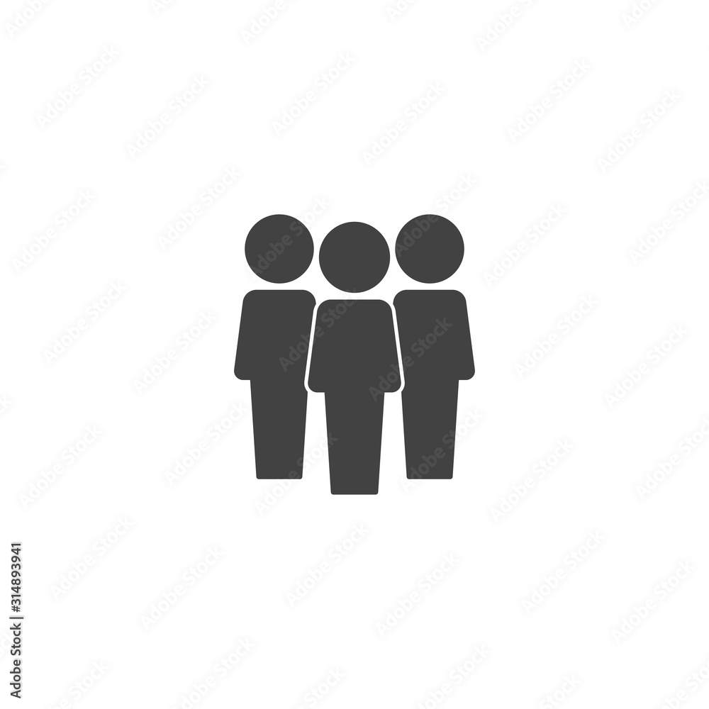 Vector people icon. People chat interaction symbol on white isolated background. Vector people icon. People chat interaction symbol on white isolated background.