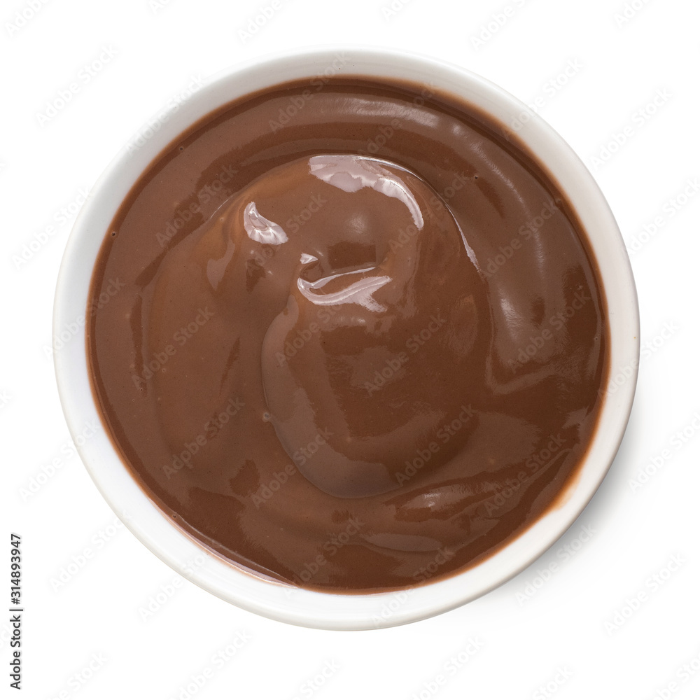 Chocolate dessert isolated on white background. Top view Chocolate dessert isolated on white background. Top view