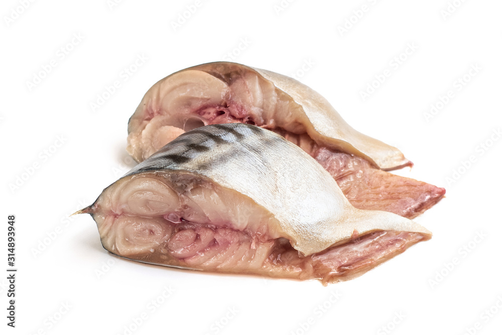 Fresh mackerel fishes isolated on white background Fresh mackerel fishes isolated on white background