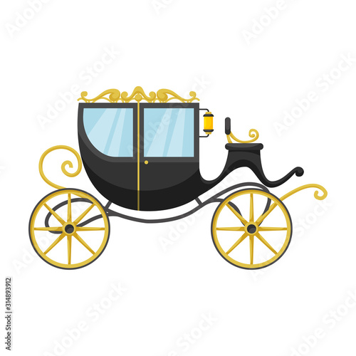 Vintage carriage vector icon.Cartoon vector icon vintage carriage isolated on white background .
