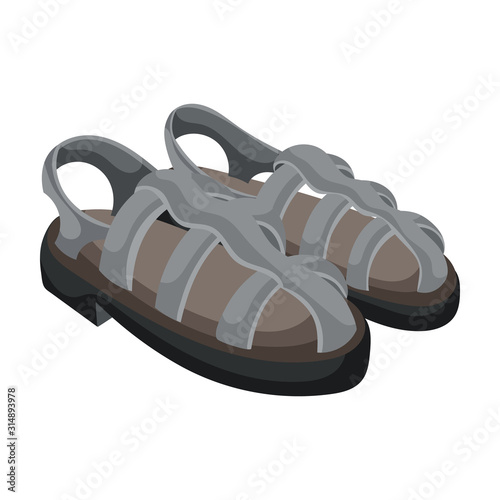 Sandal vector icon.Cartoon vector icon isolated on white background sandal .