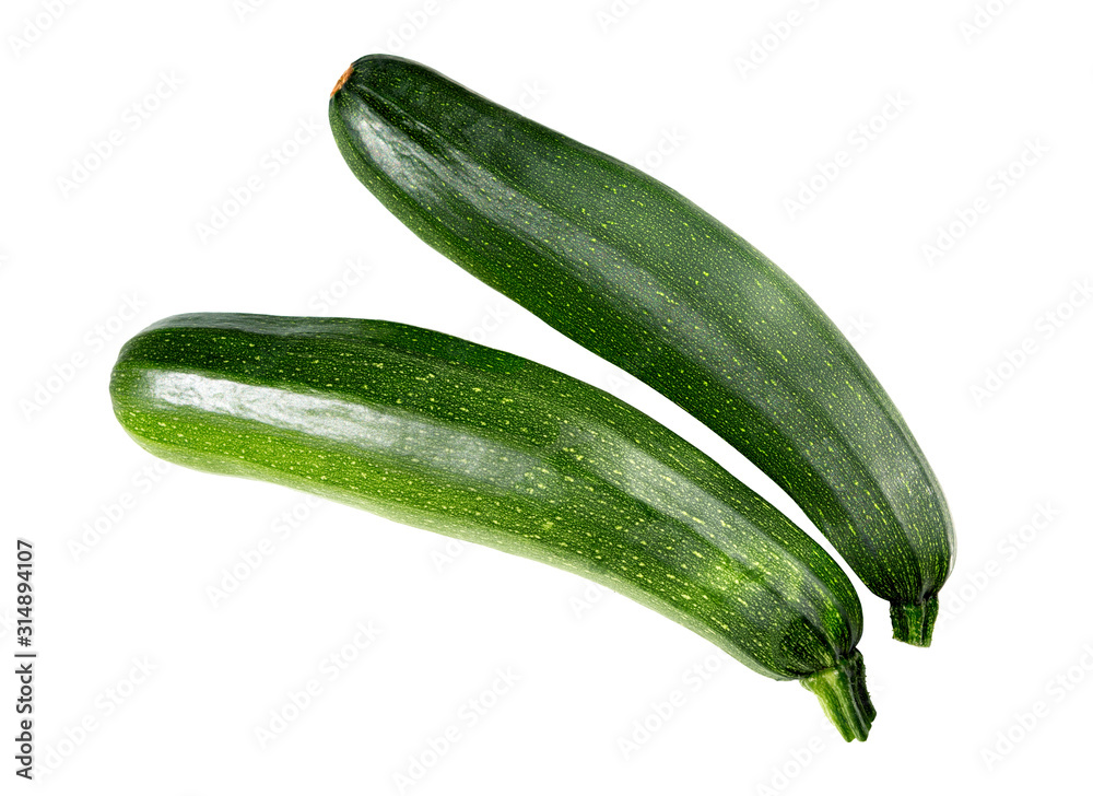 Zucchini or courgettes isolated on white. Zucchini or courgettes isolated on white.