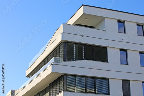 New apartment building with modern facade