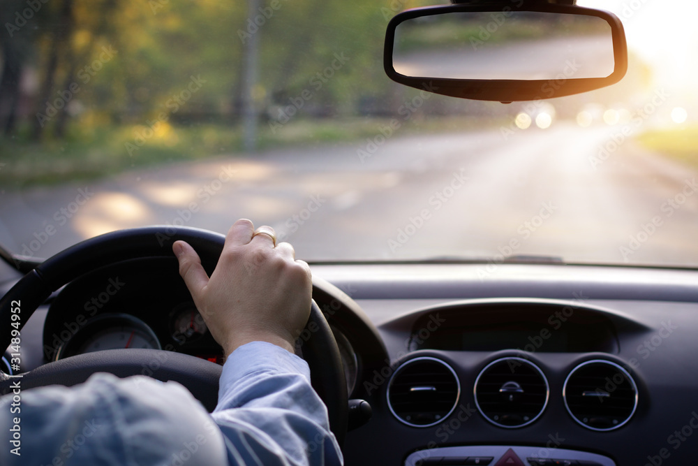 driving a car on a sunny day driving a car on a sunny day