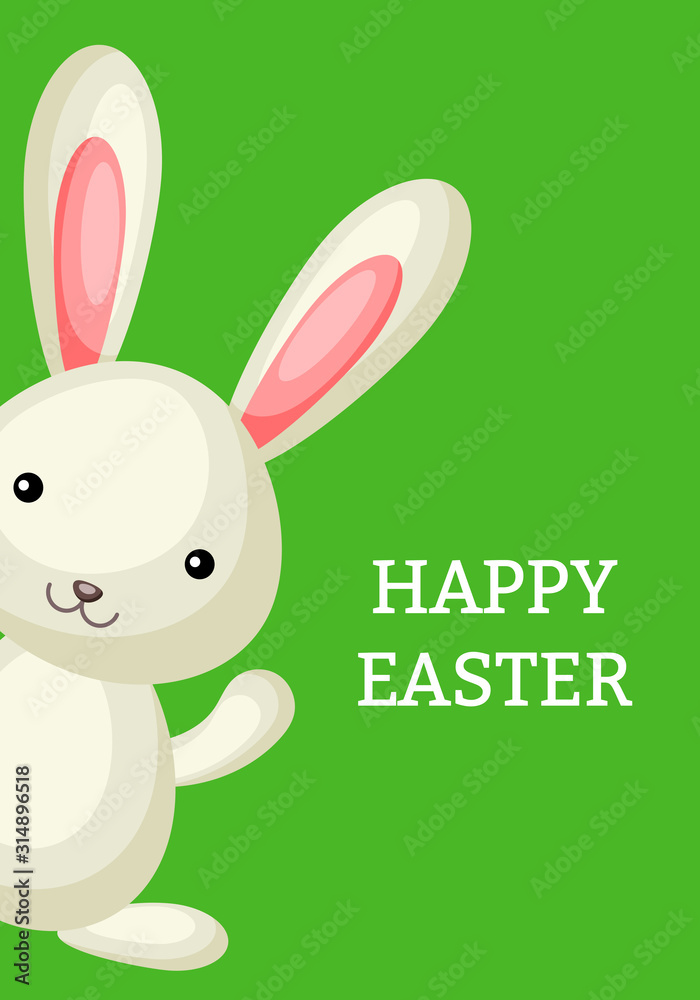 Happy Easter greeting card with сolorful bunny Happy Easter greeting card with сolorful bunny