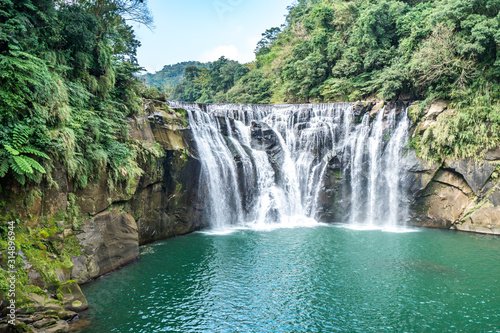 Shihfen Waterfall  Fifteen meters tall and 30 meters wide  It is the largest curtain-type waterfall in Taiwan