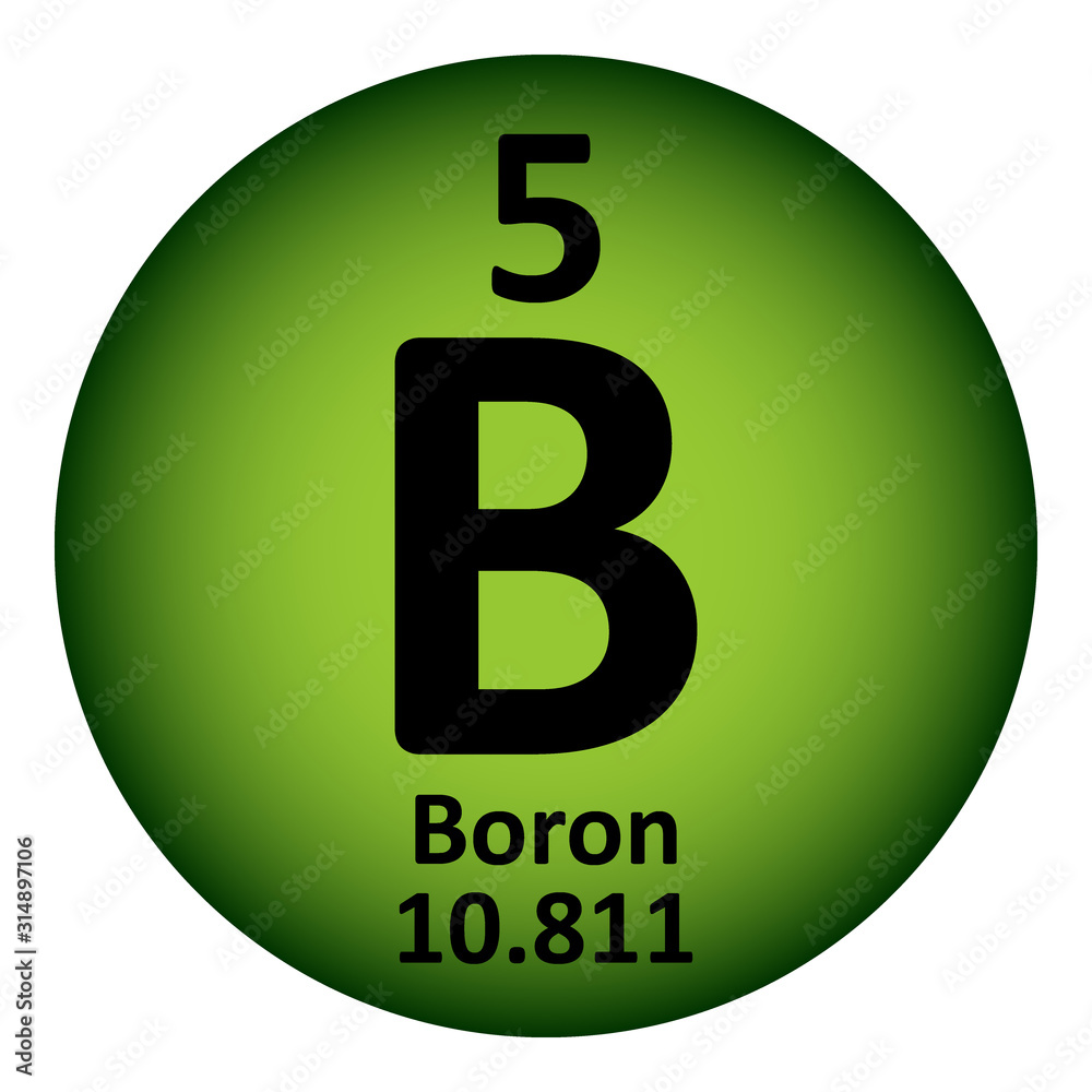 Periodic table element boron icon. Periodic table element boron icon.