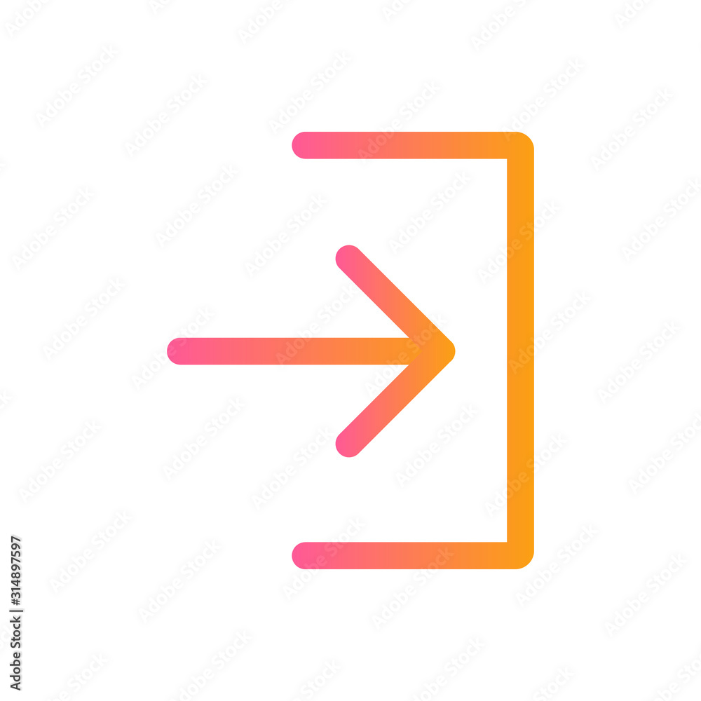 Right flat icon illustration isolated on the white background Right flat icon illustration isolated on the white background