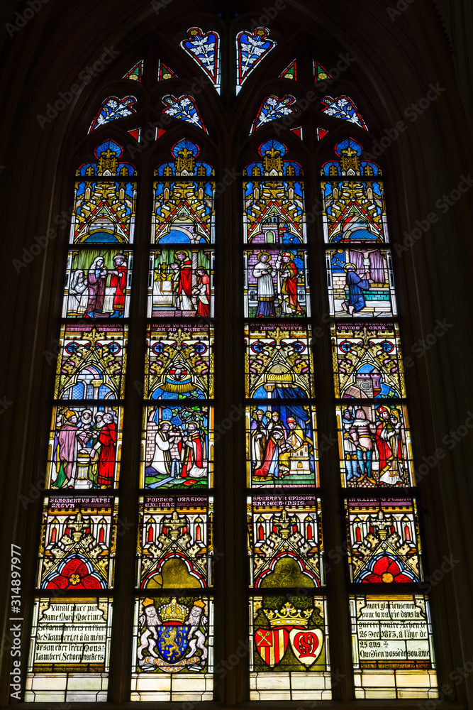 Stained glass windows of Basilica of Saint Servatius, the oldest church in the Netherlands.