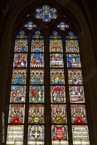 Stained glass windows of Basilica of Saint Servatius  the oldest church in the Netherlands.