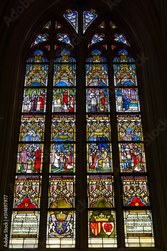 Stained glass windows of Basilica of Saint Servatius  the oldest church in the Netherlands.