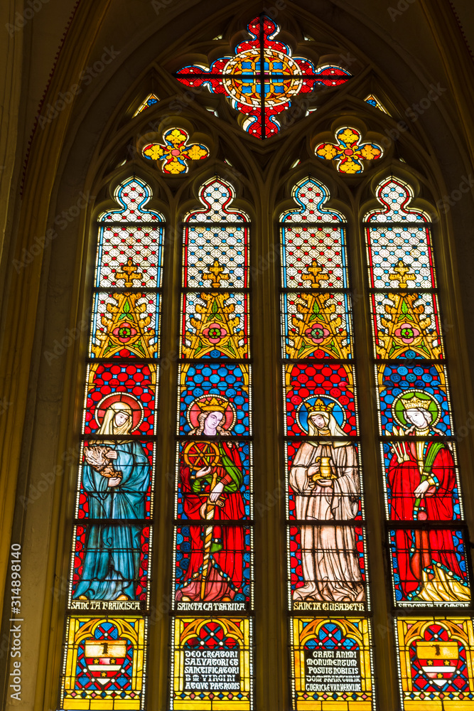 Stained glass windows of Basilica of Saint Servatius, the oldest church in the Netherlands.