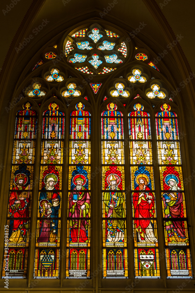 Stained glass windows of Basilica of Saint Servatius, the oldest church in the Netherlands.