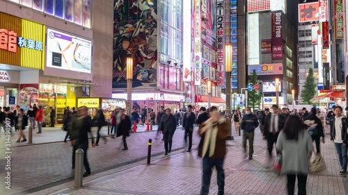 Akihabara, Japan- November 6, 2019: 4K time lapse video of Chiyoda district Akihabara Tokyo The historic electronics district has evolved into a shopping area for household goods