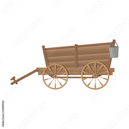 Wild west wagon vector icon.Cartoon vector icon isolated on white background wild west wagon .