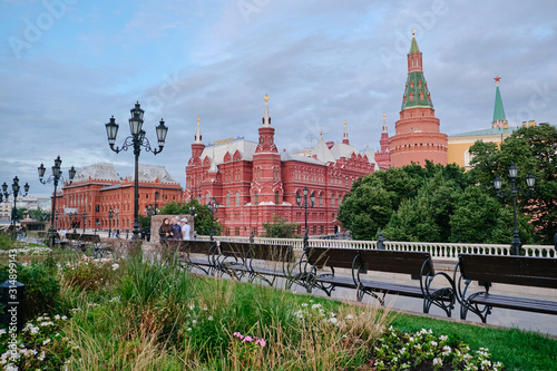 MOSCOW, RUSSIA - AUGUST, 2019: The building of the State historical Museum on red square in Moscow
