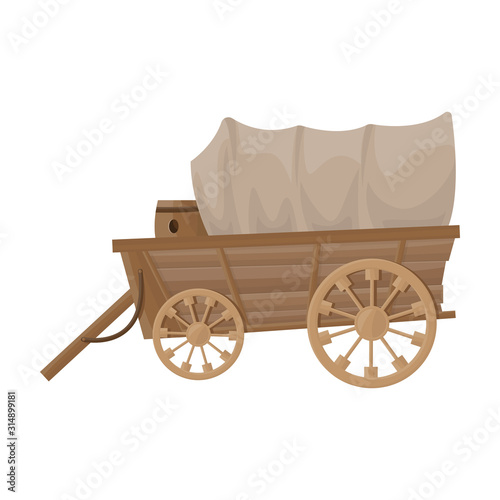 Wild west wagon vector icon.Cartoon vector icon isolated on white background wild west wagon .