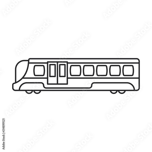 Subway train vector icon.Line vector icon isolated on white background subway train.