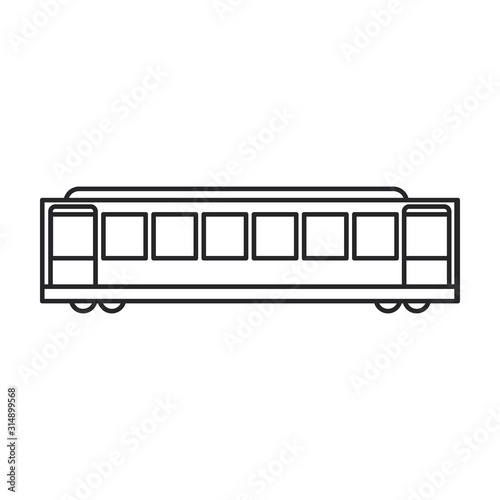 Train of metro vector icon.Line vector icon isolated on white background train of metro .