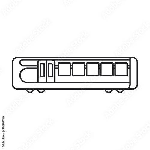 Train of metro vector icon.Line vector icon isolated on white background train of metro .