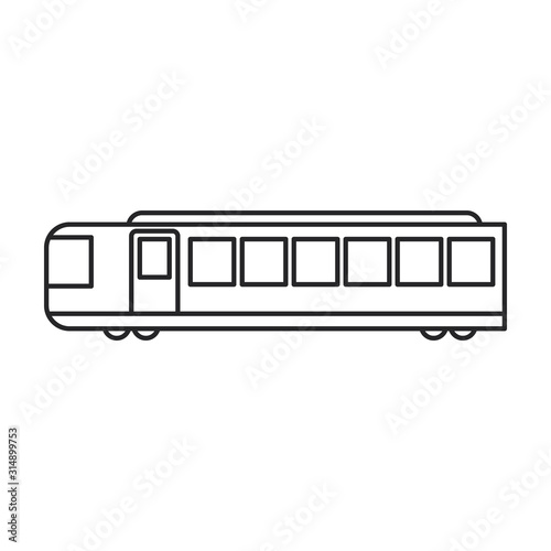 Train of metro vector icon.Line vector icon isolated on white background train of metro .