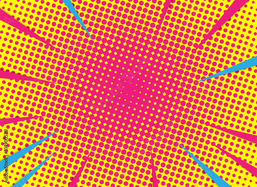 Retro rays comic. Yellow gradient halftone background. pop art style. for sale banner, layout, brochure,page, poster. vector .