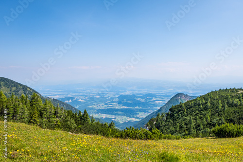 View from mountain Hochobir to Jauntal and Rosental, Carinthia, Austria photo