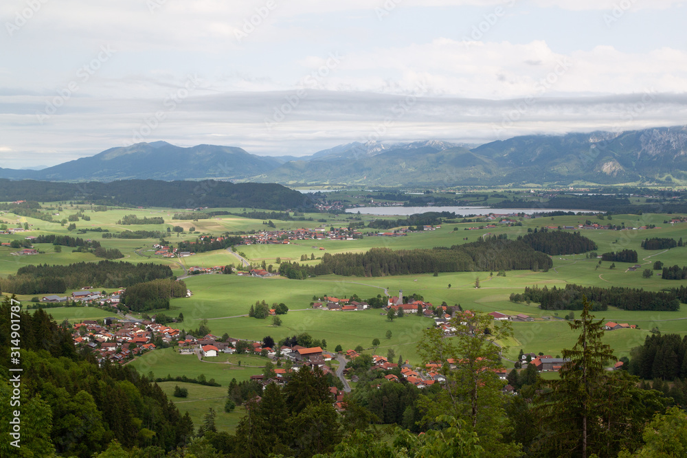 view of the valley from the hill in bavaria
