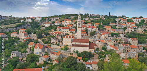 Historic stone village of Lozisca on Brac island photo